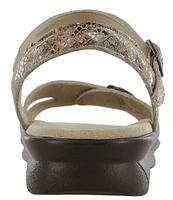 SAS Duo Snake Print Leather Sandals