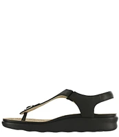 SAS Marina Leather Thong Wedge Sandals