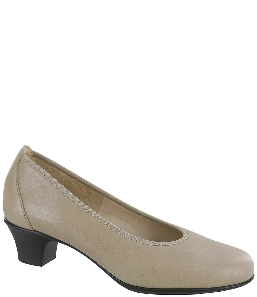 SAS Milano Leather Block Heel Pumps