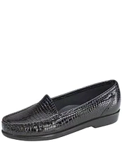 SAS Simplify Crocodile Embossed Leather Moccasin Loafers