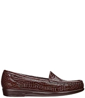 SAS Simplify Crocodile Embossed Leather Moccasin Loafers