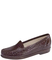 SAS Simplify Crocodile Embossed Leather Moccasin Loafers