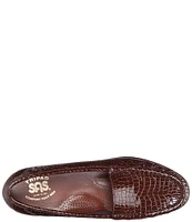 SAS Simplify Crocodile Embossed Leather Moccasin Loafers