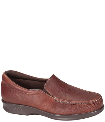 SAS Twin Leather Moc Toe Loafers