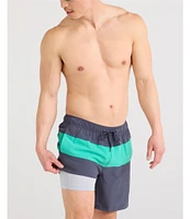 SAXX Oh Buoy 2N1 Color Block 7#double; Inseam Volley Swim Trunks