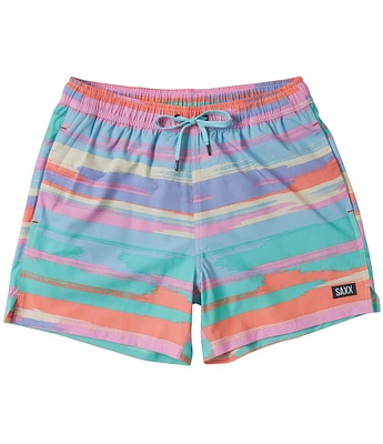 SAXX Abstract Stripe Oh Buoy 5#double; Inseam Volley Swim Shorts