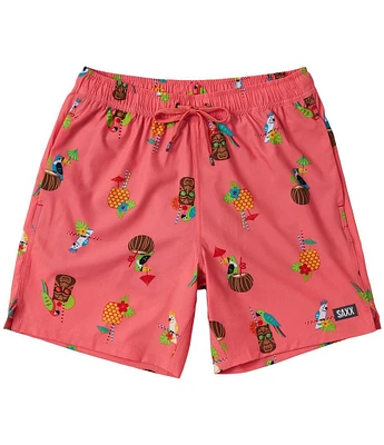 SAXX Bird Of Paradise Oh Buoy 2N1 7#double; Inseam Volley Swim Shorts