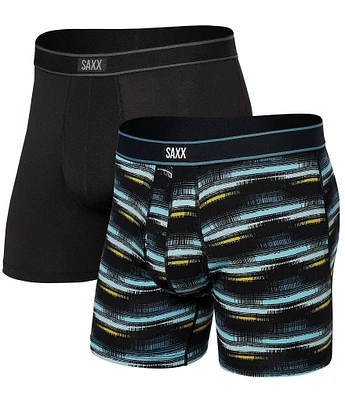 SAXX Daytripper Broadcast-Stripe/Solid 5#double; Inseam Boxer Briefs 2-Pack