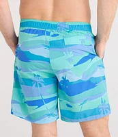 Saxx Go Coastal 2N1 Bright Palms 7#double; Inseam Volley Swim Trunks