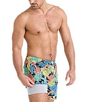 SAXX Go Coastal 2N1 Palm Tree 5#double; Inseam Volley Swim Shorts