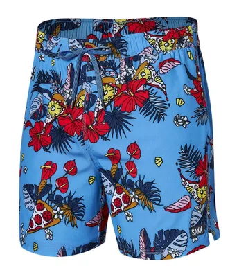 SAXX Hawaiian Pizza Two-In-One 5 Inseam Volley Shorts