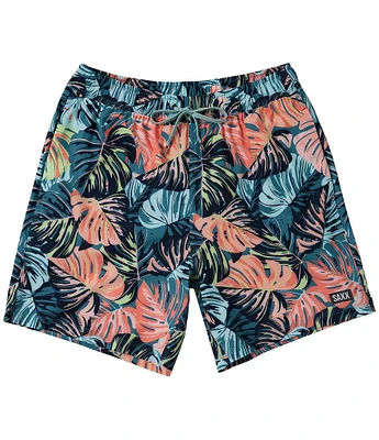 SAXX Mr. Phil O Dend Oh Buoy 2N1 7#double; Inseam Volley Swim Shorts