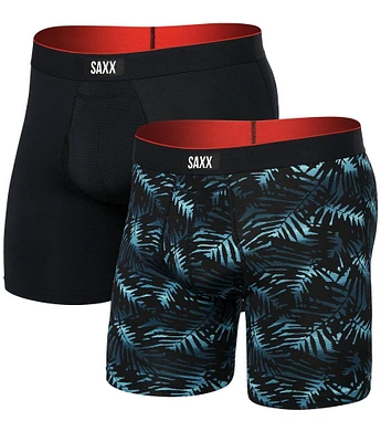 SAXX Multi-Sport Solid/Printed 6#double; Inseam Mesh Boxer Briefs 2-Pack