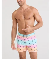 SAXX Oh Bouy 2N1 5#double; Summer Ombre Volley Swim Trunks