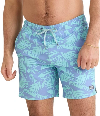 SAXX Oh Buoy 2N1 Palm Leaf 7#double; Inseam Volley Swim Shorts