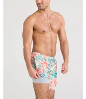 SAXX Oh Buoy 2N1 Vacation Collage Print 7#double; Inseam Volley Swim Trunks