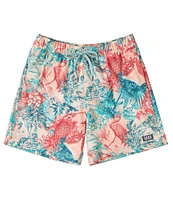 SAXX Oh Buoy 2N1 Vacation Collage Print 7#double; Inseam Volley Swim Trunks