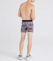 SAXX Quest Quick Dry Ikat Stripe Print Mesh 5#double; Inseam Boxer Briefs