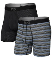 SAXX Quest Quick-Dry Solid/Striped Mesh 5#double; Inseam Boxer Briefs 2-Pack