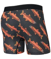 SAXX Quest Slim Fit Shark-Printed Mesh 5#double; Inseam Boxer Briers