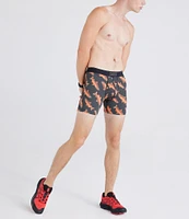 SAXX Quest Slim Fit Shark-Printed Mesh 5#double; Inseam Boxer Briers