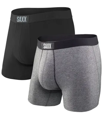 SAXX Vibe Super Soft Black/Grey 5 Inseam Boxer Briefs 2-Pack