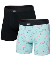 SAXX Vibe Xtra Solid/Flamingo Printed 6#double; Boxer Briefs 2-Pack