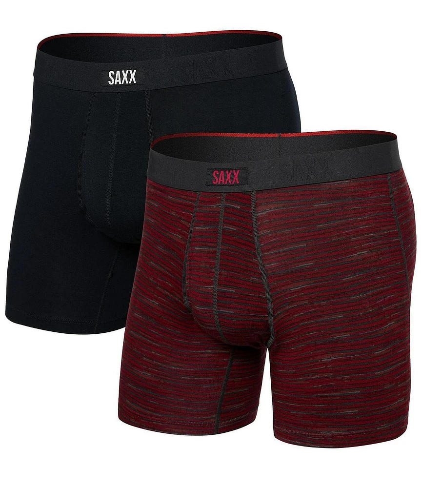 SAXX Vibe Xtra Space-Dye Stripe/Solid 6#double; Inseam Boxer Briefs 2-Pack