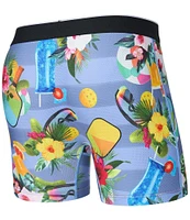 SAXX Volt Pickleball-Themed Striped/Tropical Floral 5#double; Boxer Briefs