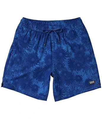 SAXX White Noise Daisy Oh Buoy 2N1 7#double; Inseam Volley Swim Shorts