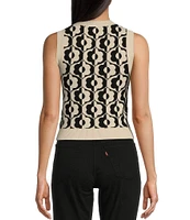 Say What Geo Flower Pattern Vest