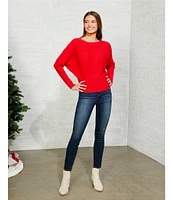 Say What Ribbed Dolman Sleeve Sweater