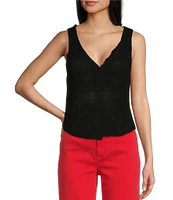 Say What Sleeveless Hook & Eye Vest