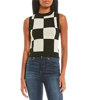 Say What Sleeveless Oversized Checkered Vest