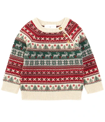 Scene&Heard Baby Boys 3-24 Months Christmas Fair Isle Long Sleeve Knit Top