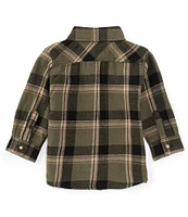 Scene&Heard Baby Boys 3-24 Months Long Sleeve Collared Woven Plaid Button Up Shirt