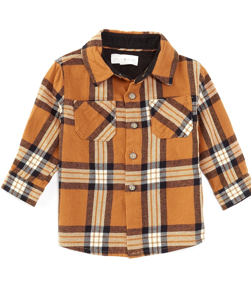 Scene&Heard Baby Boys 3-24 Months Plaid Button Front Long Sleeve Shirt