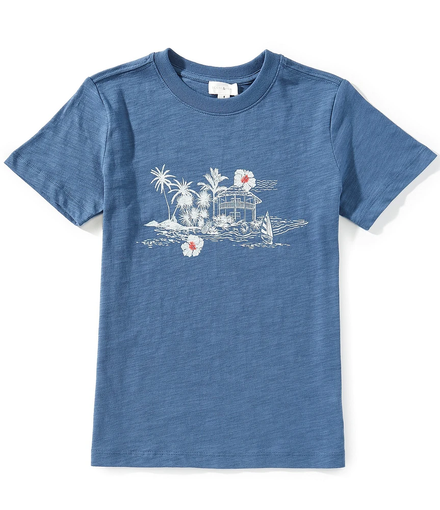 Scene&Heard Big Boys 8-20 Floral Screen Print T-Shirt