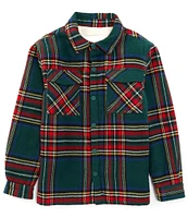 Scene&Heard Big Boys Green Plaid Shacket