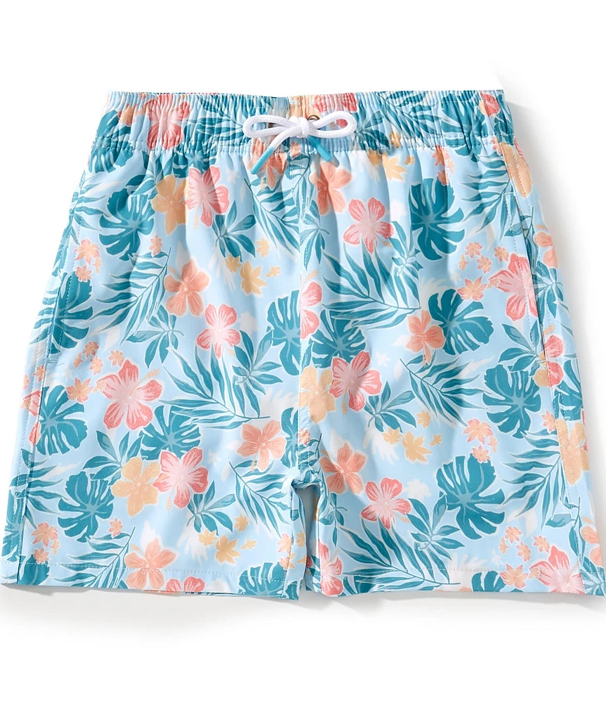 Scene&Heard Big Boys Hibiscus Print Swim Trunks
