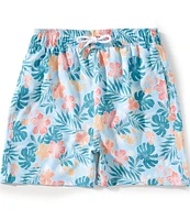 Scene&Heard Big Boys Hibiscus Print Swim Trunks