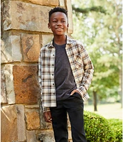 Scene&Heard Big Boys 8-20 Long Sleeve Plaid Sport Button Front Shirt