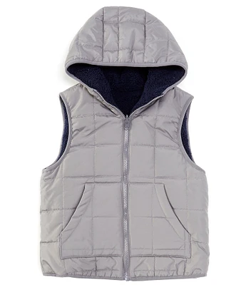 Scene&Heard Big Boys 8-20 Sherpa Lined Reversible Hooded Vest