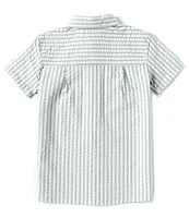 Scene&Heard Big Boys 8-20 Short Sleeve Striped Seersucker Woven Button-Front Shirt