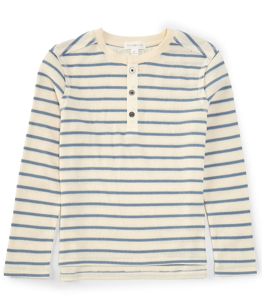 Scene&Heard Big Boys 8-20 Striped Long Sleeve Thermal Henley