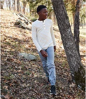 Scene&Heard Big Boys 8-20 Striped Long Sleeve Thermal Henley