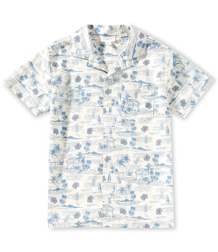 Scene&Heard Big Boys 8-20 Tropical Scene Woven Shirt