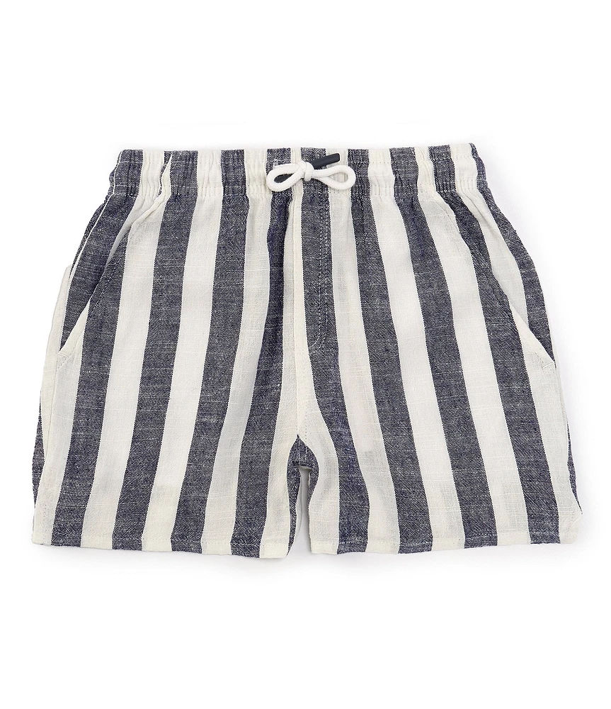 Scene&Heard Big Boys 8-20 Vertical Stripe Linen Blend Seersucker Pull-On Shorts