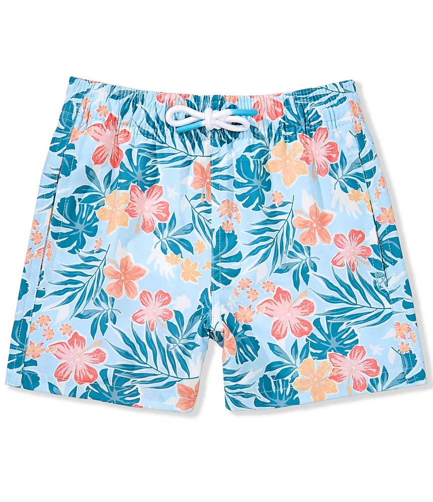 Scene&Heard Little Boys 2T-7 Hibiscus Print Swim Trunks