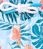 Scene&Heard Little Boys 2T-7 Hibiscus Print Swim Trunks
